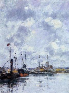 The Trouville Basin Artwork by Eugène-Louis Boudin