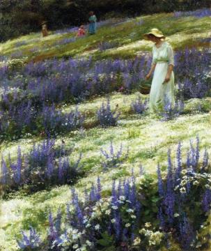 Ladies on a Hill Artwork by Charles Courtney Curran