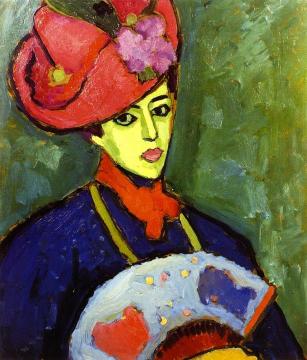 Schokko In Red Hat Artwork by Alexej Jawlensky