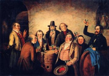 The Winetasters (after Hasenclever) Artwork by Cornelius Krieghoff