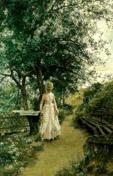 Lady in the Garden Artwork by Johan Krouthén
