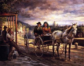 Later Afternoon on the Old Delaware and Hudson Canal, at Port Ben, Ulster County, New York Artwork by Edward Lamson Henry