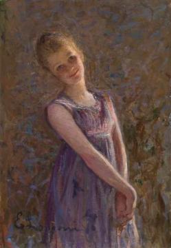 Study of a Girl Artwork by Emilio Longoni