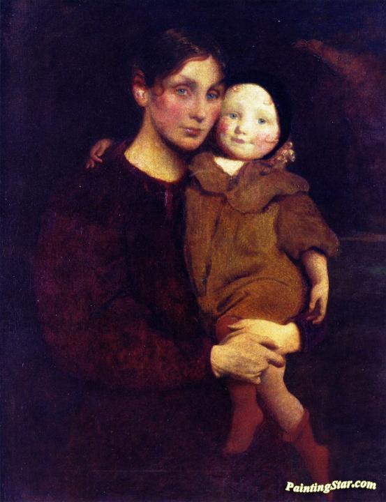 Mother and Child Artwork by George de Forest Brush