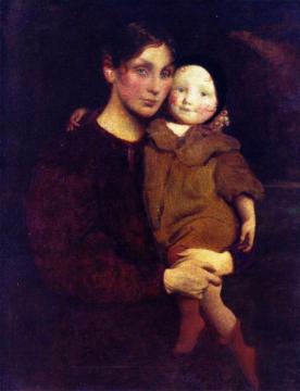 Mother and Child Artwork by George de Forest Brush