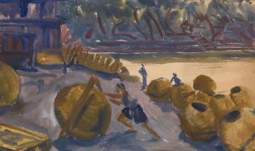 Fishing Village Artwork by Alexander Evgenievich Yakovlev