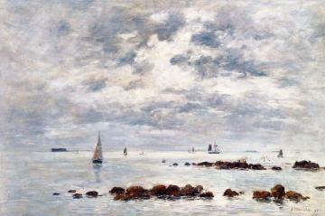 Low Tide, Saint-vaast-la-hougue Artwork by Eugène-Louis Boudin