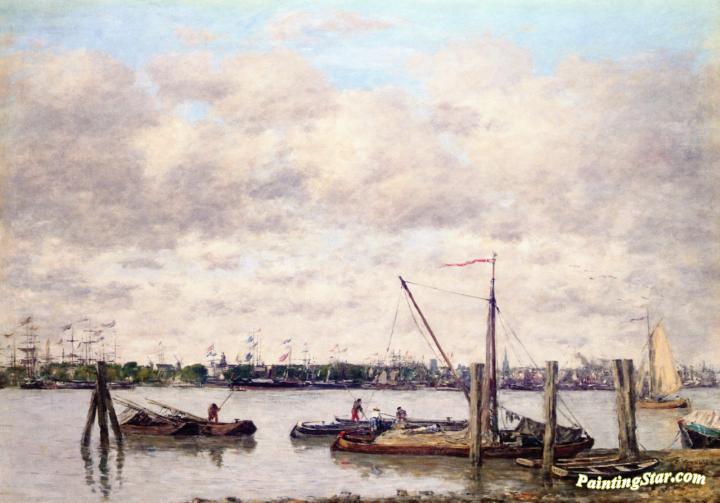 Rotterdam, The Meuse Artwork by Eugène-Louis Boudin
