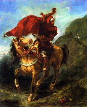Arab Chieftain Signaling To His Companions Artwork by Eugène Delacroix