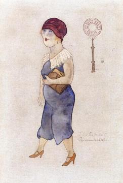 Elsa Rat In Her Walking Dress Artwork by George Grosz