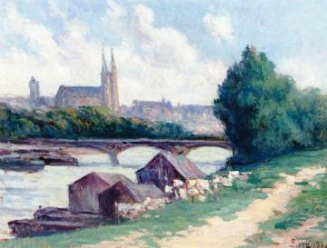 Angers, the Banks of the Seine Artwork by Maximilien Luce