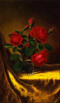 Still Life With Flowers: Red Roses Artwork by Martin Johnson Heade