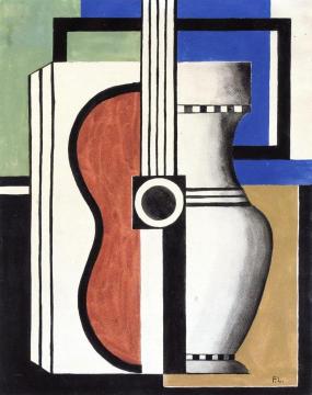 Composition with Guitar Artwork by Fernand Léger