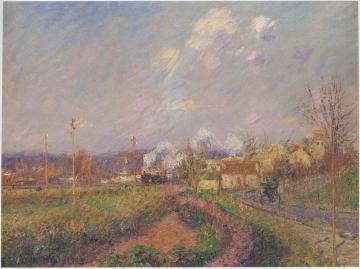 Landscape at Saint-Ouen-L'Aumóne Artwork by Gustave Loiseau