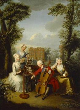Frederick Louis, Prince of Wales, Accompanied by His Sisters, Making Music at Kew Artwork by Philippe Mercier