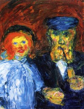 Man and Little Girl Artwork by Emil Nolde