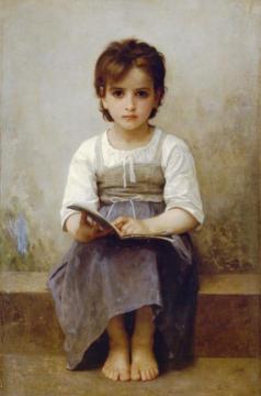 The Difficult Lesson Artwork by William Adolphe Bouguereau
