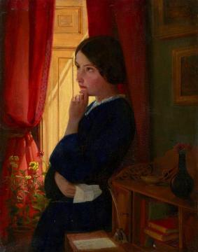 Considering a Reply Artwork by George Dunlop Leslie