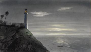 The Lighthouse At Sainte Suzanne Artwork by Adolphe Theodore Jules Potemont