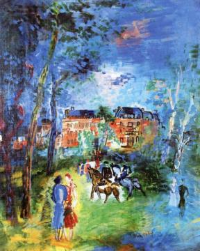 Promenade In The Boise De Boulogne Artwork by Jean Dufy