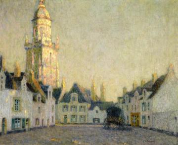 The Square, Le Croisic Artwork by Henri Le Sidaner