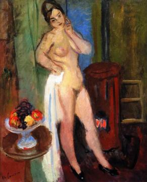 The Model next to the Stove in the Studio Artwork by Charles Camoin