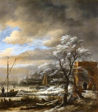Canal in Winter Artwork by Jacob van Ruisdael