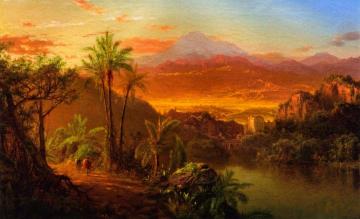 Travelers In A Tropical Landscape Artwork by Louis Remy Mignot