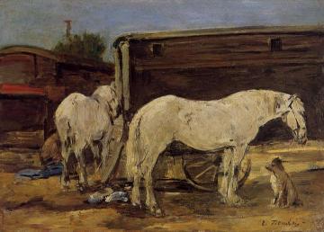 Gypsy Horses Artwork by Eugène-Louis Boudin