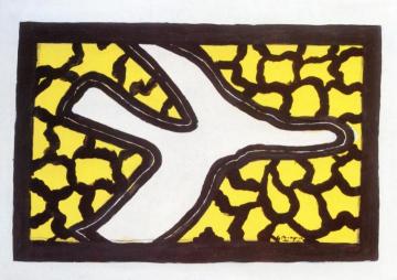 Bird, Yellow Background Artwork by Georges Braque