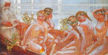 Väinämöinen's Boat Journey Artwork by Akseli Gallen-Kallela