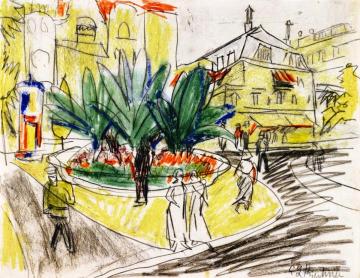The Bosquet in Albertplatz in Dresden Artwork by Ernst Ludwig Kirchner