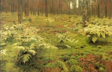 Ferns in a forest Artwork by Isaac Ilich Levitan