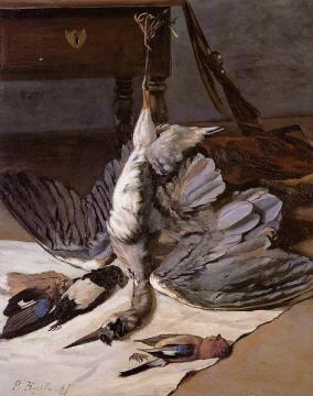 Still Life With Heron Artwork by Jean Frederic Bazille
