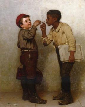 Give Him a Light Artwork by John George Brown
