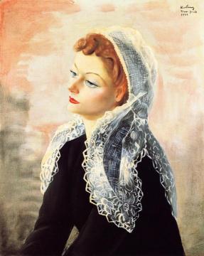 Breton Woman Artwork by Moise Kisling