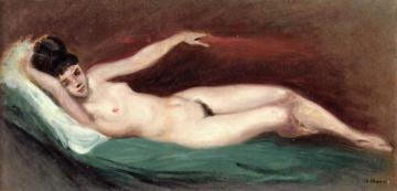 Brunette Reclining Artwork by Charles Camoin