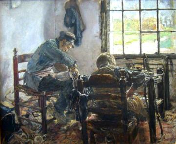 The Shoe Repair Workplace Artwork by Max Liebermann