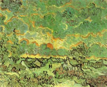 Cottages and Cypresses: Reminiscence of the North Artwork by Vincent Van Gogh