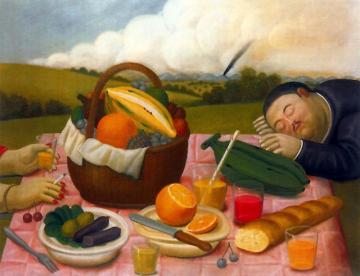 Picnic Artwork by Fernando Botero