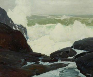 Sixty Fathoms: Heavy Surf, Maine Artwork by Frederick Judd Waugh