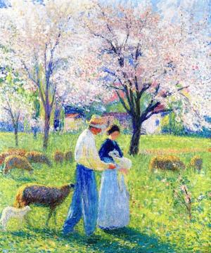 The Lovers of Spring Artwork by Henri Martin