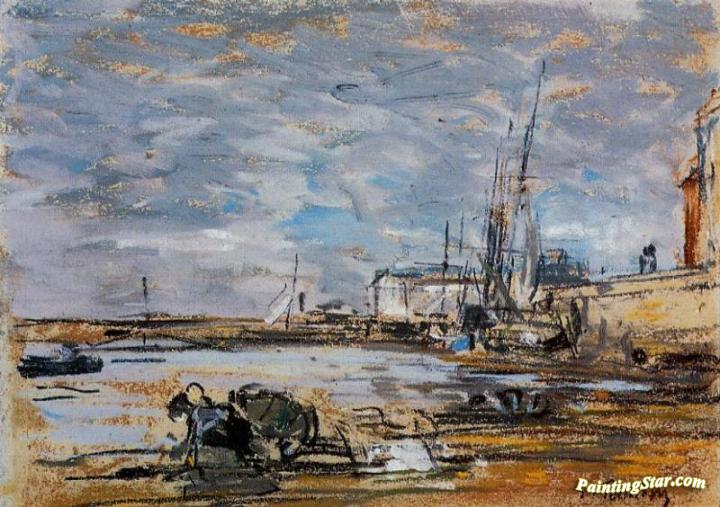 Port at Low Tide Artwork by Eugène-Louis Boudin