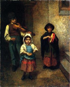 Street Musicians Artwork by Eastman Johnson