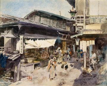 Street Scene In Ikao, Japan Artwork by Robert Frederick Blum