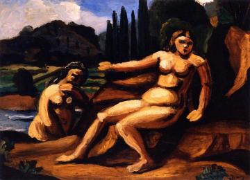 Landscape with Two Bathers Artwork by Andre Derain