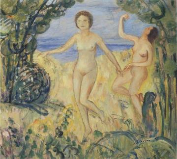 Two bathers by the beach Artwork by Henri Lebasque