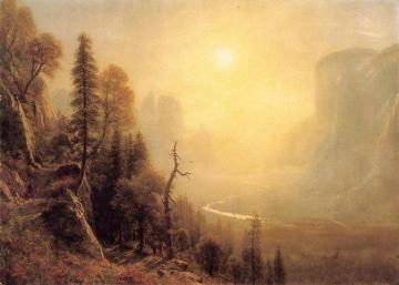 Study for "Yosemite Valley, Glacier Point Trail" Artwork by Albert Bierstadt