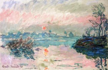 Sunset at Lavacourt Artwork by Claude Oscar Monet