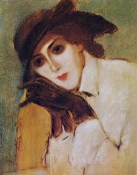 Woman with Black Gloves Artwork by József Rippl-Rónai